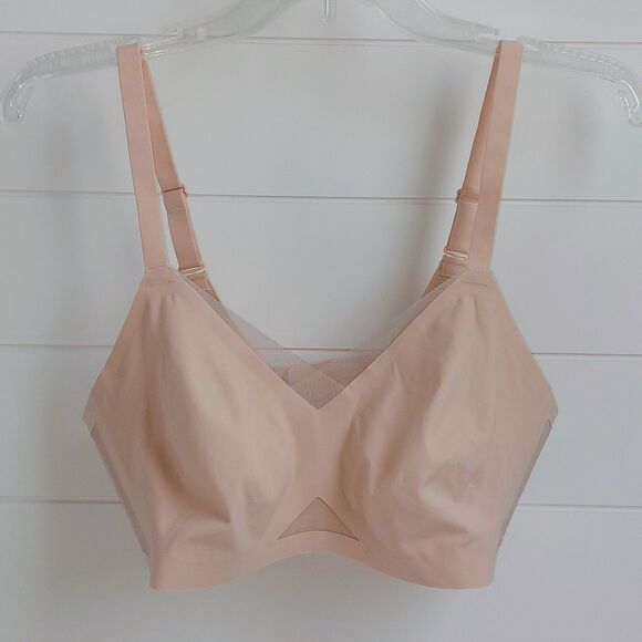 Honeylove Crossover Bra Wirefree Size Large Nude Adjustable Straps - No Padding - Picture 2 of 6